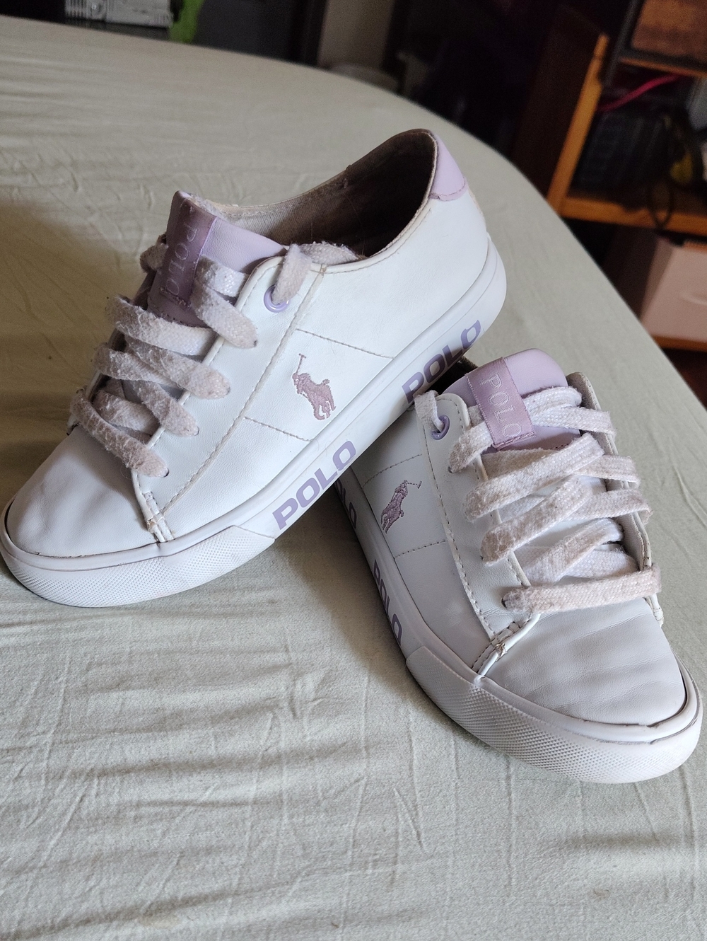 Polo by Ralph Lauren White & Light Lavender Women's Low-Top Sneakers